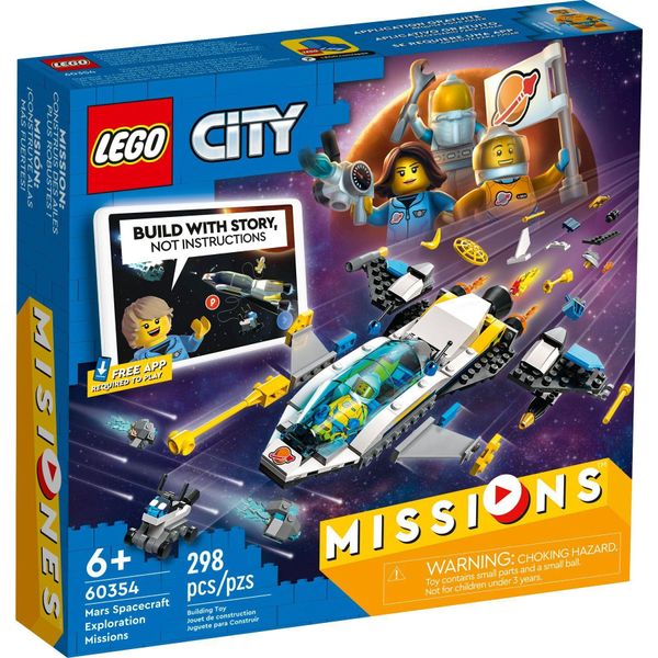 Lego 60354 City Missioni Di Esplorazione Spaziale, Playset Interattivo Di Avventura Digitale Con Astronave E 3 Minifigure, Giocattolo Per Età Superiore Ai 6 Anni-image