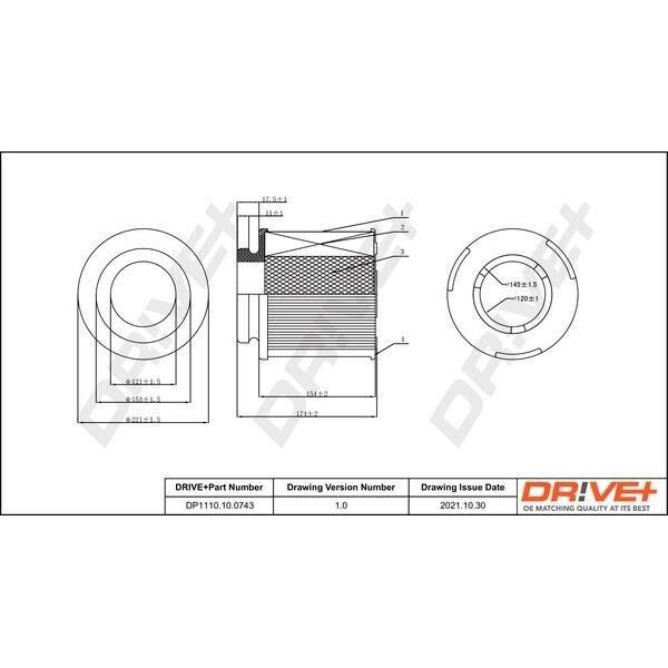 Dr!Ve+ DP1110.10.0743 - Filtro Aria Oe 1449 296 Per Ranger (Et), Hilux-image