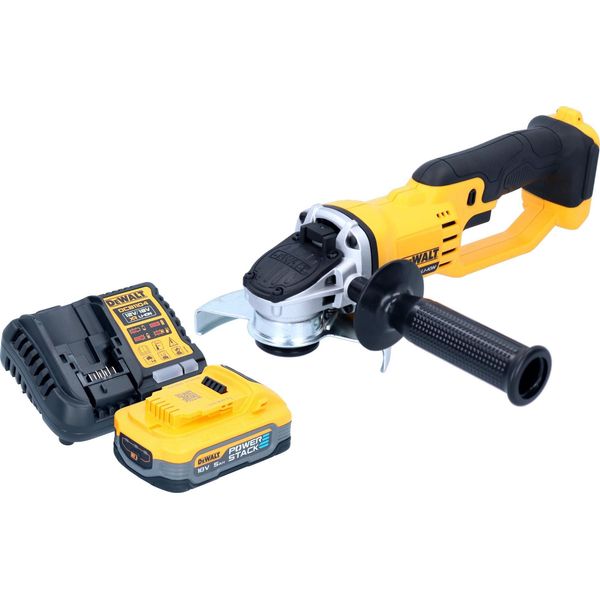 Smerigliatrice Angolare A Batteria Dewalt Dcg 412 H1 18 V 125 Mm + 1X Batteria Powerstack 5,0 Ah + Caricabatterie-image