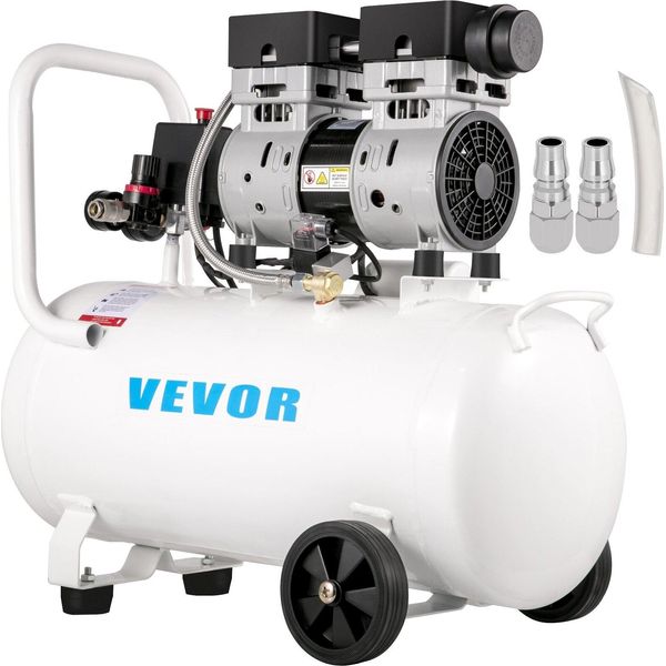 Compressore Silenzioso Da 50 L, Compressore Silenzioso Oil-Free Da 750 W, Compressore D'aria Oil-Free Da 68 Db, Compressore D'aria Compressa Da 230 V, Caldaia Silenziosa Ad Aria Compressa Da 170 L / Min Di Volume Di Scarico, Con Ventilatore Di Scarico Incorporato-image
