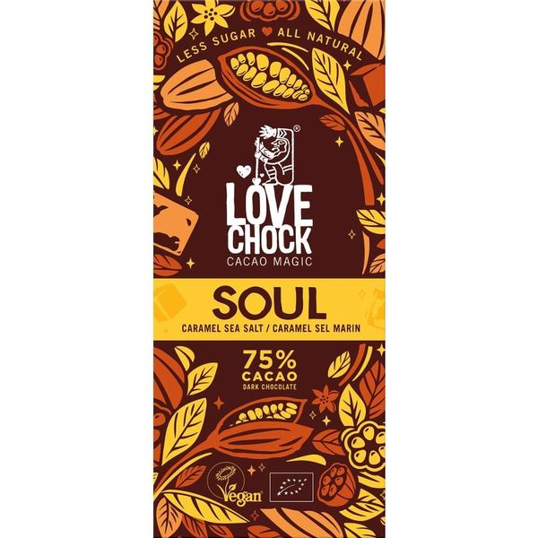 Tavoletta Di Cioccolato Lovechock, Caramello Emarino, 75% Cacao, Vegan, 70G (4)-image