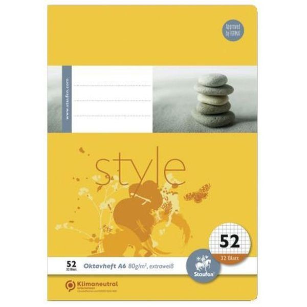 Staufen® Style 040632052 Oktavheft LIN52 - A6, 32 Blatt, 80,G/Qm, 5Mm Kariert-image