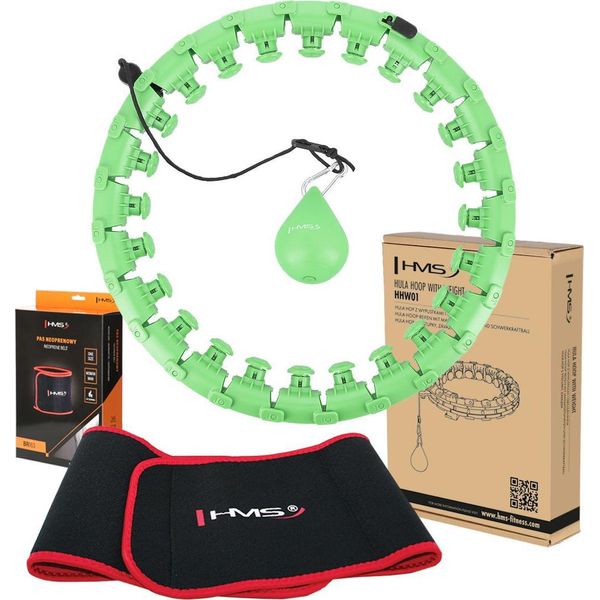 Hula Hoop Con Peso E Supporto Per La Vita, Verde/Rosso-image