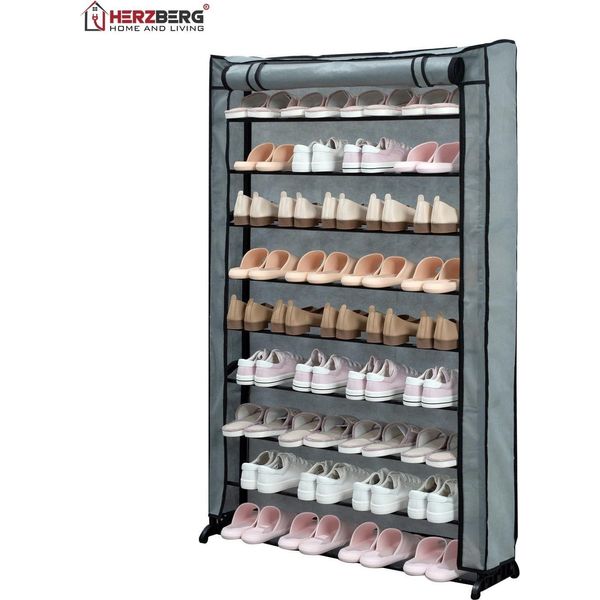 Organizzatore Di Scarpe A 9 Livelli, Grigio, Contiene 45 Paia Di Scarpe-image