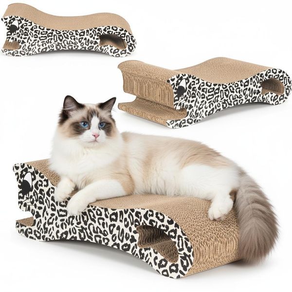 Tiragraffi Coil, Letto Per Gatti, Tiragraffi Per Gatti, Lettino Per Gatti, Letto Ecologico, Mdf, Moderno, Confortevole, Altezza: 13 Cm-image