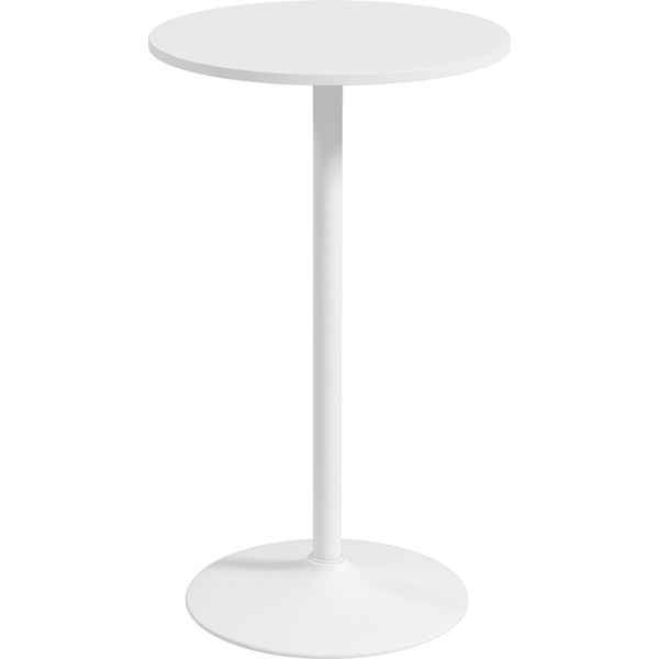 Homcom Tavolo Da Bar Tavolo Alto Tavolo Da Pranzo Tavolo Da Bar Rotondo, Tavolo Da Cucina Per Soggiorno, Sala Da Pranzo, Acciaio, Bianco, Ø60 X 102 Cm-image