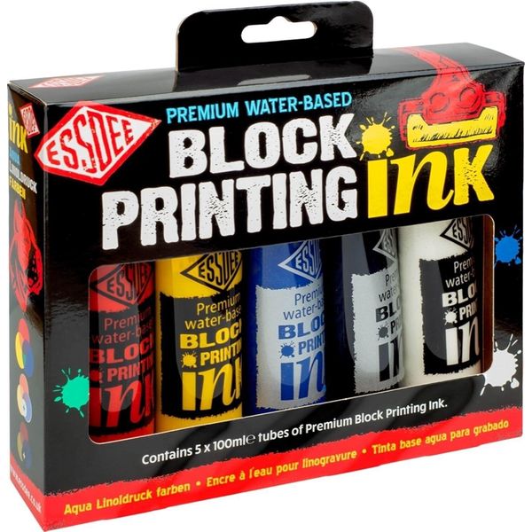 Set Di Inchiostri Premium Per La Stampa A Blocchi A Base D'acqua Essdee, 5 X 100 Ml.-image