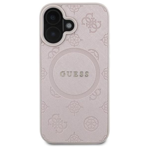 Guess Guhmp16Spsapsmep Iphone 16 6.1 RóżOwy/Pink Custodia Rigida Saffiano Peony Classic Logo Magsafe-image