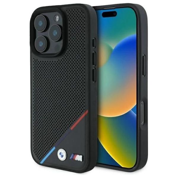 Bmw Bmhmp16X23Pupdk Iphone 16 Pro Max 6,9 Czarny/Nero Custodia Rigida M Linea Tricolore Perforata Magsafe-image