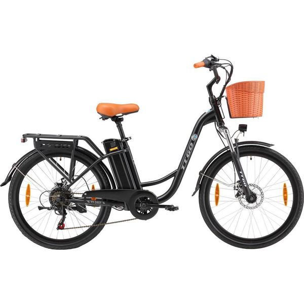 Bicicletta Elettrica Ttgo YY-26ST - Motore 250W Batteria 36V14.5AH Ruote Da 26 Pollici Freni A Disco Meccanici - Nero-image