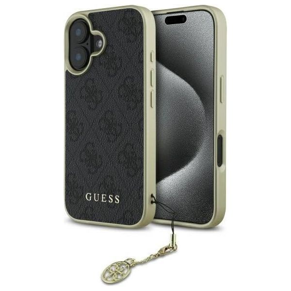 Guess Guhcp16Sgf4Ggr Iphone 16 6.1 Czarny/Nero Custodia Rigida 4G Collezione Charms-image