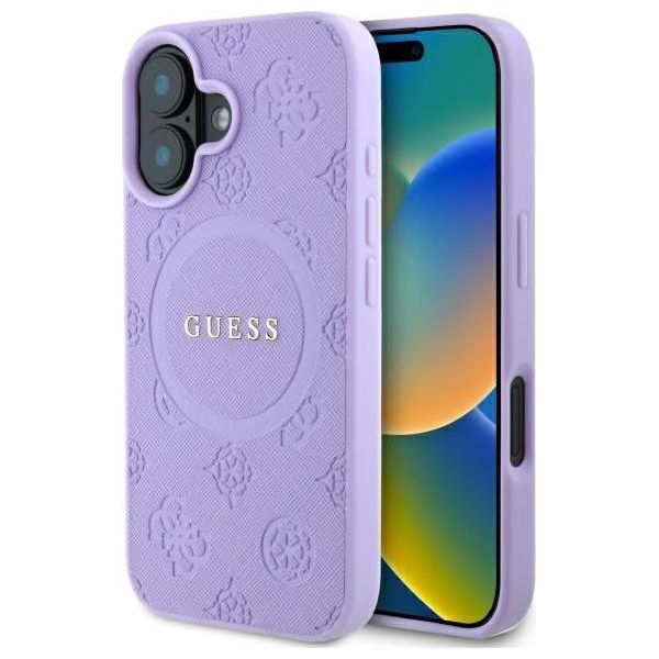Guess Guhmp16Mpsapsmeu Custodia Rigida Saffiano Peony Classic Logo Magsafe Per Iphone 16 Plus 6.7 Fioletowy/Purple-image