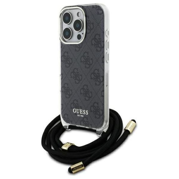 Guess Guhcp16Xhc4Sek Iphone 16 Pro Max 6.9 Czarny/Nero Custodia Rigida Crossbody Cord 4G Print-image