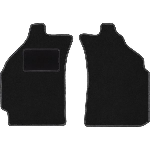 Wielganizator Tappetini Auto Velours Anteriori Adatto Per Daewoo Matiz (1997-2007, Hatchback) Neri, Set 2 Pz, Con Fissaggi-image