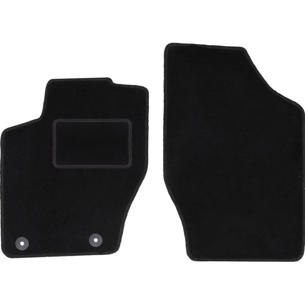 Wielganizator Tappetini Auto Velours Anteriori Adatto Per Citroen C4 Ii (2010-2018, Hatchback, Station Wagon) Neri, Set 2 Pz, Con Fissaggi-image
