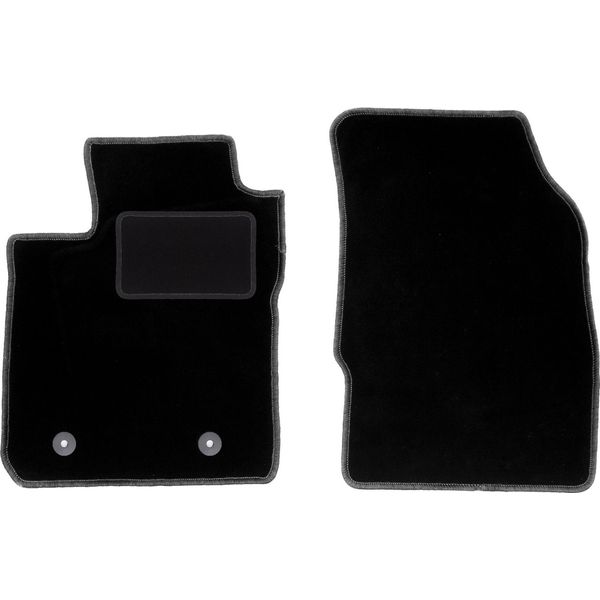 Wielganizator Tappetini Auto Velours Anteriori Adatto Per Ford Ka+ (2014-, Hatchback) Neri, Set 2 Pz, Con Fissaggi-image