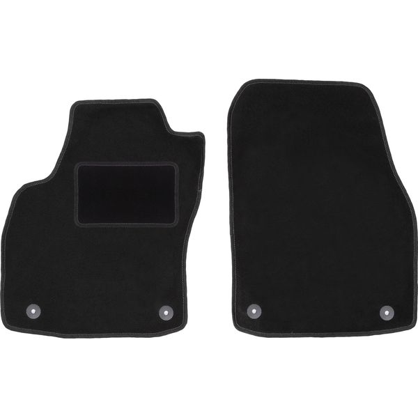 Wielganizator Tappetini Auto Velours Anteriori Adatto Per Opel Astra H (2003-2010, Berlina, Hatchback, Station Wagon, Twintop, Cabriolet, Coupé) Neri, Set 2 Pz, Con Fissaggi-image