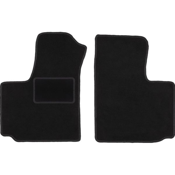 Wielganizator Tappetini Auto Velours Anteriori Adatto Per Fiat Doblo I (2000-2009, Furgoncino) Neri, Set 2 Pz, Con Fissaggi-image