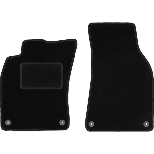 Wielganizator Tappetini Auto Velours Anteriori Adatto Per Audi A6 C6 Fl (2006-2011, Berlina, Station Wagon, Avant) Neri, Set 2 Pz, Con Fissaggi-image