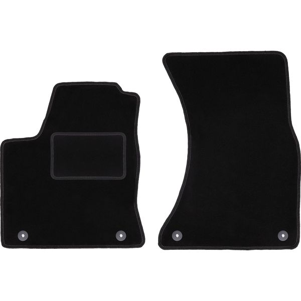 Wielganizator Tappetini Auto Velours Anteriori Adatto Per Audi Q5 I (2008-2017, Suv) Neri, Set 2 Pz, Con Fissaggi-image