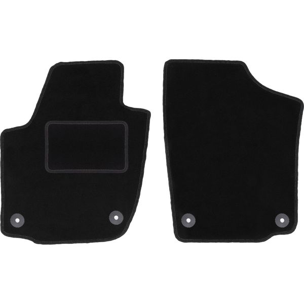 Wielganizator Tappetini Auto Velours Anteriori Adatto Per Skoda Praktik (2006-2015, Furgoncino) Neri, Set 2 Pz, Con Fissaggi-image