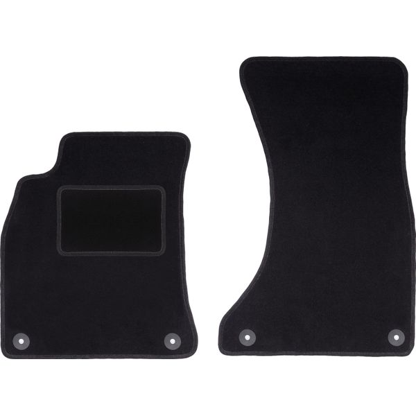 Wielganizator Tappetini Auto Velours Anteriori Adatto Per Audi A4 B8 (2007-2015, Berlina, Station Wagon, Avant, Allroad) Neri, Set 2 Pz, Con Fissaggi-image