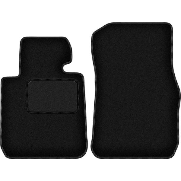 Wielganizator Tappetini Auto Velours Anteriori Adatto Per Bmw 1 F23 (2011-2019, Cabriolet) Neri, Set 2 Pz, Con Fissaggi-image