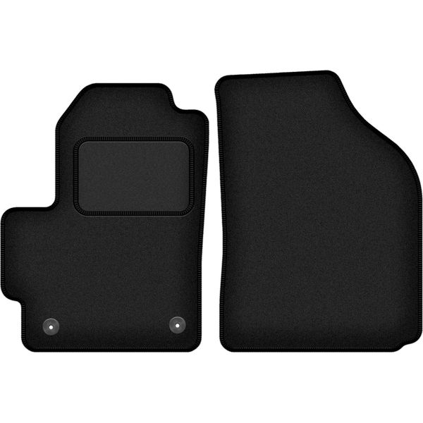 Wielganizator Tappetini Auto Velours Anteriori Adatto Per Chevrolet Matiz (2004-2009, Hatchback) Neri, Set 2 Pz, Con Fissaggi-image