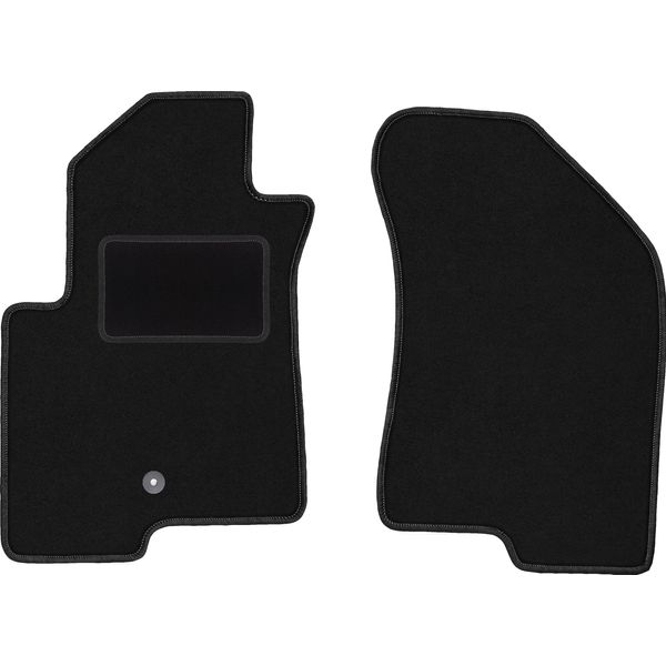 Wielganizator Tappetini Auto Velours Anteriori Adatto Per Jeep Compass MK49 (2007-2017, Suv) Neri, Set 2 Pz, Con Fissaggi-image