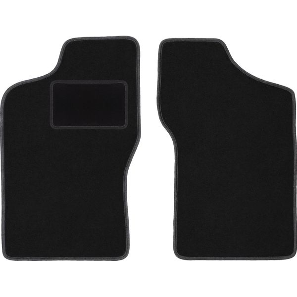 Wielganizator Tappetini Auto Velours Anteriori Adatto Per Fiat Cinquecento (1991-1998, Hatchback) Neri, Set 2 Pz, Con Fissaggi-image