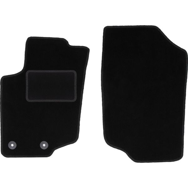 Wielganizator Tappetini Auto Velours Anteriori Adatto Per Peugeot 207 (2006-2012, Sw, Station Wagon, Hatchback) Neri, Set 2 Pz, Con Fissaggi-image