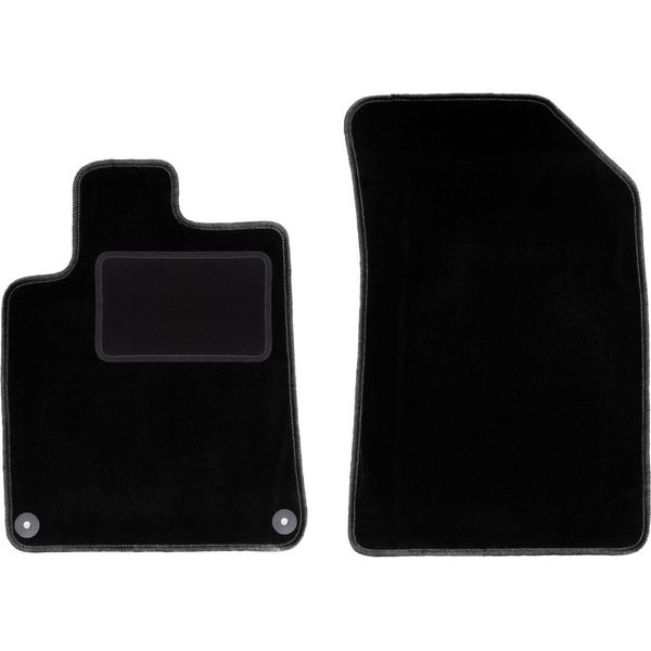 Wielganizator Tappetini Auto Velours Anteriori Adatto Per Peugeot 407 (2004-2011, Coupé, Berlina, Kombi, Sw) Neri, Set 2 Pz, Con Fissaggi-image