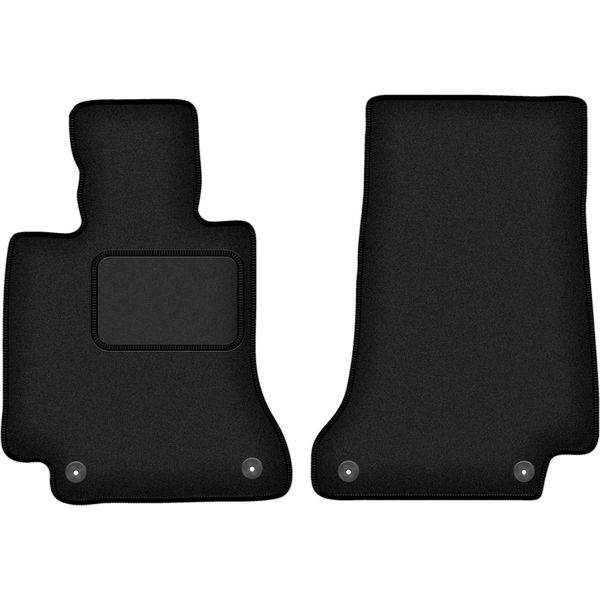 Wielganizator Tappetini Auto Velours Anteriori Adatto Per Mercedes C W205 (2015-, Station Wagon, Berlina) Neri, Set 2 Pz, Con Fissaggi-image