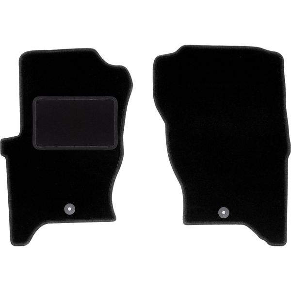 Wielganizator Tappetini Auto Velours Anteriori Adatto Per Land Rover Discovery Iii (2004-2011, Suv) Neri, Set 2 Pz, Con Fissaggi-image