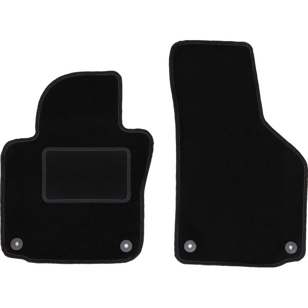 Wielganizator Tappetini Auto Velours Anteriori Adatto Per Volkswagen Golf V (2003-2009, Hatchback, Variant, Station Wagon) Neri, Set 2 Pz, Con Fissaggi-image