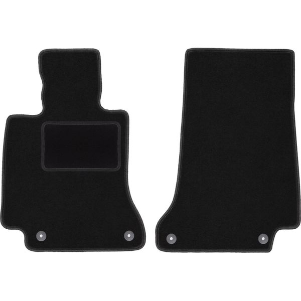 Wielganizator Tappetini Auto Velours Anteriori Adatto Per Mercedes C W205 (2015-, Cabrio, Coupé) Neri, Set 2 Pz, Con Fissaggi-image