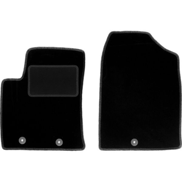 Wielganizator Tappetini Auto Velours Anteriori Adatto Per Hyundai I10 Ii (2013-, Hatchback) Neri, Set 2 Pz, Con Fissaggi-image
