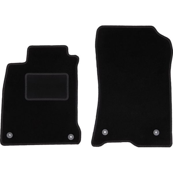 Wielganizator Tappetini Auto Velours Anteriori Adatto Per Renault Laguna Iii (2007-2015, Liftback, Station Wagon) Neri, Set 2 Pz, Con Fissaggi-image