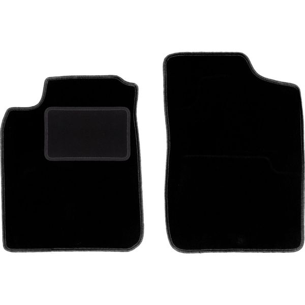 Wielganizator Tappetini Auto Velours Anteriori Adatto Per Daihatsu Charade (1994-2000, Hatchback) Neri, Set 2 Pz, Con Fissaggi-image