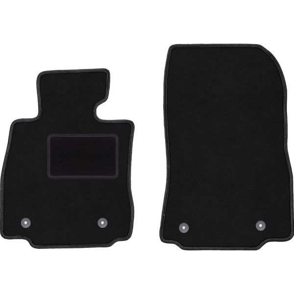Wielganizator Tappetini Auto Velours Anteriori Adatto Per Mazda 2 Iii (2015-, Hatchback) Neri, Set 2 Pz, Con Fissaggi-image
