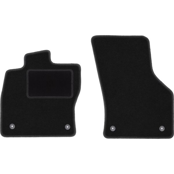 Wielganizator Tappetini Auto Velours Anteriori Adatto Per Volkswagen Arteon (2017-, Liftback, Shooting Brake) Neri, Set 2 Pz, Con Fissaggi-image