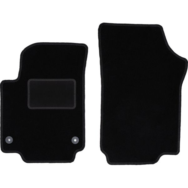 Wielganizator Tappetini Auto Velours Anteriori Adatto Per Skoda Citigo (2011-, Hatchback) Neri, Set 2 Pz, Con Fissaggi-image