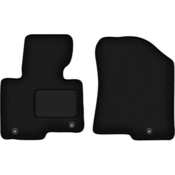 Wielganizator Tappetini Auto Velours Anteriori Adatto Per Kia Carens Iv (2013-2018, Minivan) Neri, Set 2 Pz, Con Fissaggi-image