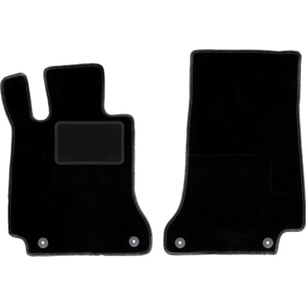 Wielganizator Tappetini Auto Velours Anteriori Adatto Per Mercedes C W205 Z PodnóżKiem (2015-, Station Wagon, Berlina) Neri, Set 2 Pz, Con Fissaggi-image