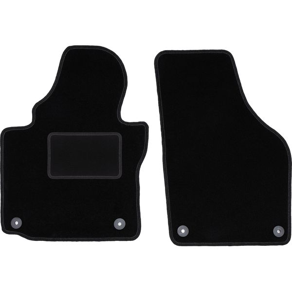 Wielganizator Tappetini Auto Velours Anteriori Adatto Per Volkswagen Caddy 2K 2FL (2013-, Minivan) Neri, Set 2 Pz, Con Fissaggi-image