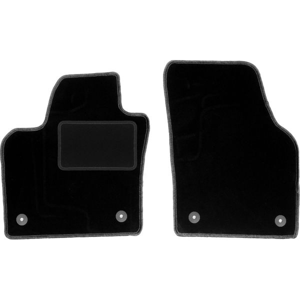 Wielganizator Tappetini Auto Velours Anteriori Adatto Per Volkswagen Polo Vi (2017-, Hatchback) Neri, Set 2 Pz, Con Fissaggi-image
