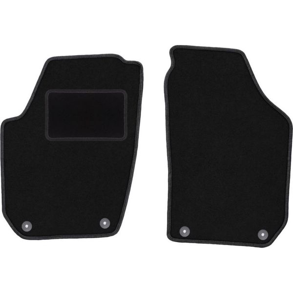 Wielganizator Tappetini Auto Velours Anteriori Adatto Per Skoda Fabia Ii (2007-2014, Hatchback, Station Wagon) Neri, Set 2 Pz, Con Fissaggi-image