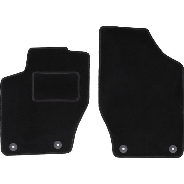 Wielganizator Tappetini Auto Velours Anteriori Adatto Per Peugeot 308 I (2007-2013, Hatchback, Station Wagon, Sw) Neri, Set 2 Pz, Con Fissaggi-image