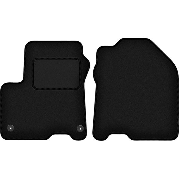 Wielganizator Tappetini Auto Velours Anteriori Adatto Per Hyundai Kona Ev / Electric (2017-, Crossover) Neri, Set 2 Pz, Con Fissaggi-image