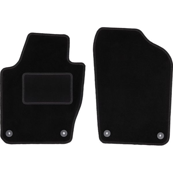 Wielganizator Tappetini Auto Velours Anteriori Adatto Per Volkswagen Polo V (2009-2017, Hatchback) Neri, Set 2 Pz, Con Fissaggi-image